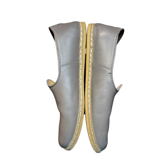 Charix Shoes Womens Size 40 Gray Leather Moroccan Babouche Slipper Loafers Flats - Picture 4 of 11